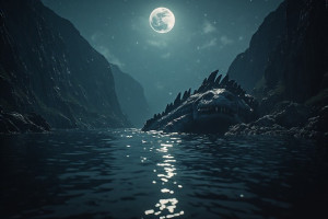 Giant cryptid in Norwegian fjord under full moon - Р3.jpg