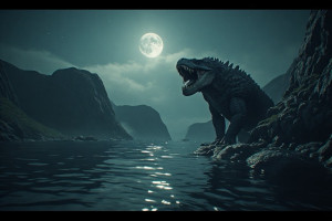 Giant cryptid in Norwegian fjord under full moon - Р4.jpg