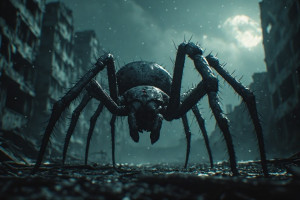 Colossal spider in abandoned metropolis under full moon - P5.jpg
