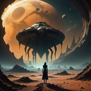 A solitary woman gazing up at a derelict spaceship - CXL.jpg