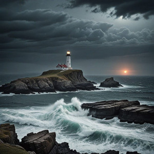 A solitary lighthouse stands on a rocky outcrop - R4.jpg