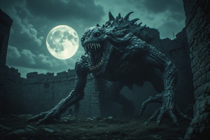 Monstrous cryptid in abandoned metropolis under full moon - P2.jpg