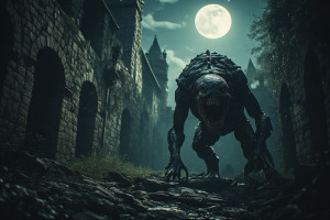 Monstrous cryptid in abandoned metropolis under full moon - P4.jpg