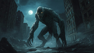 Monstrous cryptid in abandoned metropolis under full moon - L.jpg