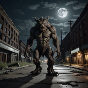 Monstrous cryptid in abandoned metropolis under full moon - H1.png