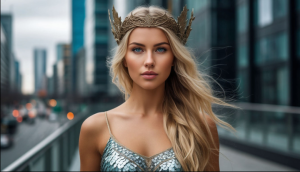 Beautiful Nordic goddess in modern city -  S.png