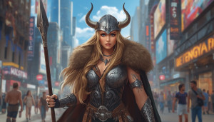 Beautiful Viking goddess in modern city - L.jpg