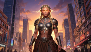 Beautiful Viking goddess in modern city - F24.jpg