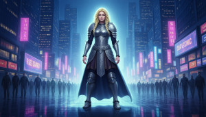Beautiful Viking goddess in modern city - F24B.jpg