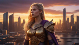 Beautiful Viking goddess in modern city - JXI.jpg