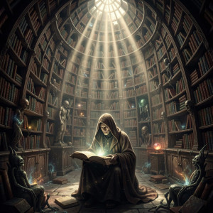 An ancient library, vast and labyrinthine, filled with forgotten tomes.jpg
