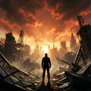 A lone figure surveys the ruins of metropolis - F24.jpg