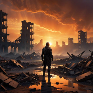 A lone figure surveys the ruins of metropolis - АXL.jpg