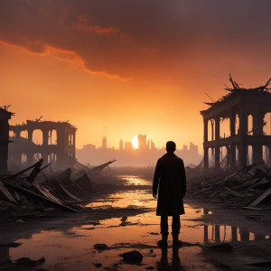A lone figure surveys the ruins of metropolis - МXL.jpg