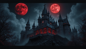 Baron Samedi in haunted medieval castle under full moon - PL.png