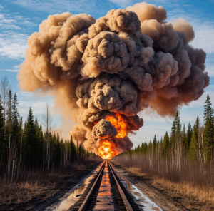 Гигантский взрыв на нефтепроводе в тайге.png