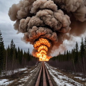 Гигантский взрыв на газопроводе в тайге.png