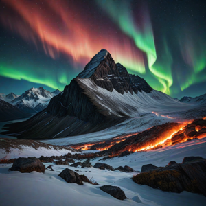 Burning mountain under aurora borealis - H1.png