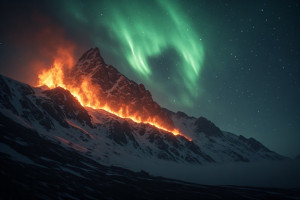 Burning mountain under aurora borealis - P1.jpg
