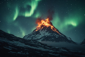 Burning mountain under aurora borealis - P2.jpg