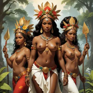 Orishas, deities of nature and fertility.webp
