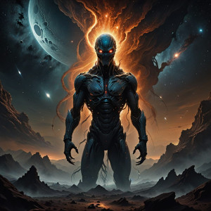 A colossal, ancient deity with eyes like dying stars - DXL.jpg