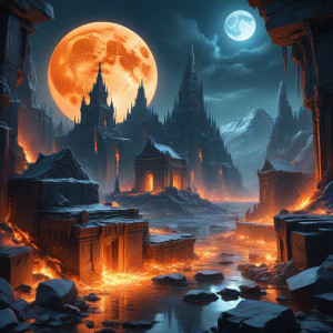 City of fire and ice in fantasy land under full moon - МXL.jpg