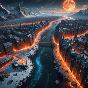 City of fire and ice in fantasy land under full moon - R4.jpg