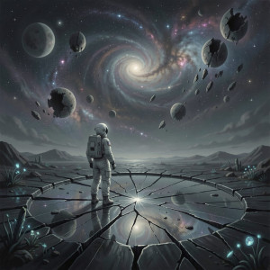A lone astronaut stands on a barren, desolate alien planet,.jpg
