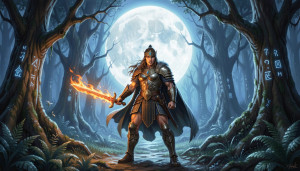 Boudica warrior queen in magical forest - F29.jpg