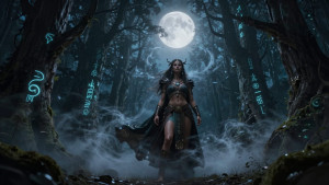 Boudica warrior queen in magical forest - Z.jpg