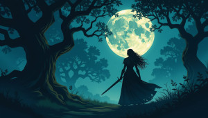 Boudica warrior queen in magical forest - H11.jpg