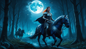 Boudica warrior queen in magical forest - JX.jpg