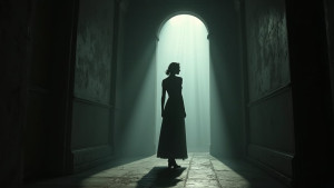 German woman inside corridor into parallel Universe - F.jpg