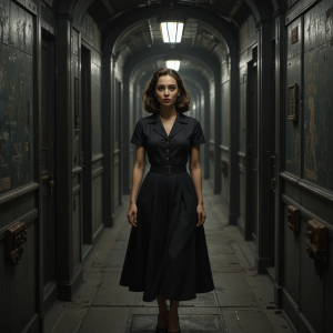 German woman inside corridor into parallel Universe - PL1.png