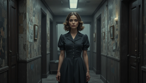 German woman inside corridor into parallel Universe - PL2.png