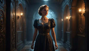 Beautiful German woman in 1940s dress - AXL.jpg