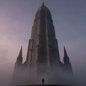 a-lone-figure-stands-at-the-base-of-a-colossal-impossibly-tall-skyscraper-that-pierces-a-perpetually.webp