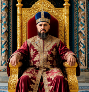 Тамерлан на троне в Самарканде.png