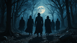 Shadow people in mysterious forest under full moon - PL.png