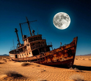 Shipwreck in the desert under full moon - S.jpg