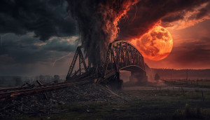 Mighty tornado destroys giant railroad bridge under blood moon - L.jpg