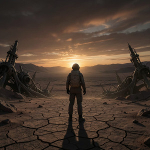 A lone astronaut stands on a desolate, alien planet - F24.jpg