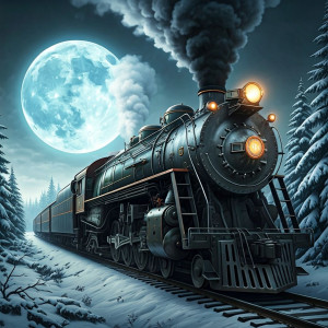Steampunk locomotive train in winter forest - G3.jpg