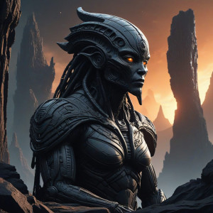 A colossal, ancient deity carved from obsidian - МXL.jpg