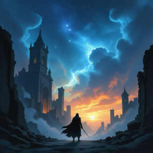 A solitary warrior stands on the edge of a forgotten city - Н11.jpg