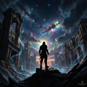 A solitary warrior stands on the edge of a forgotten city - F24.jpg