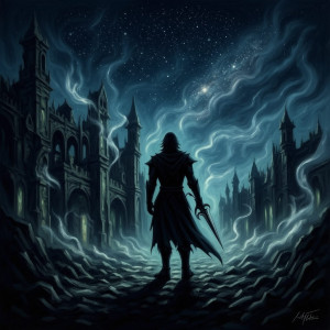 A solitary warrior stands on the edge of a forgotten city - F24В.jpg