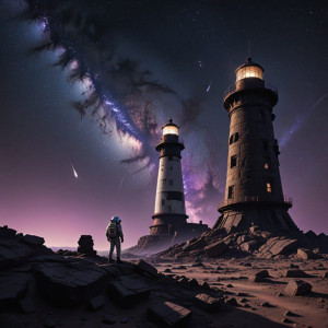 Astronaut stands at the base of crumbling lighthouse - DXL.jpg
