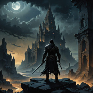 A solitary warrior stands on the edge of a forgotten city - DXL.jpg